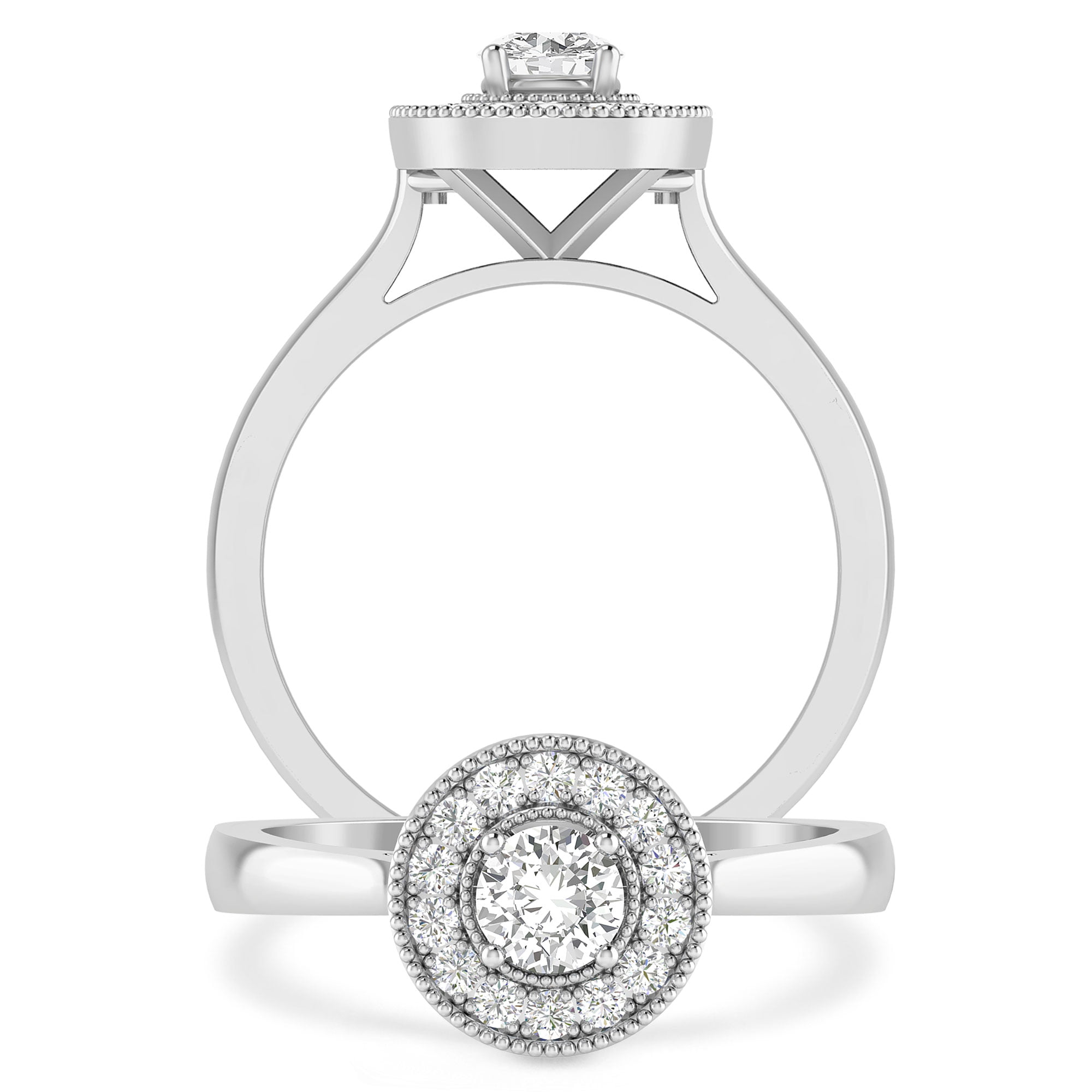 3.50 Ct. Teardrop Pear Halo Engagement Ring Set G Color SI1 GIA Certif –  Kingofjewelry.com