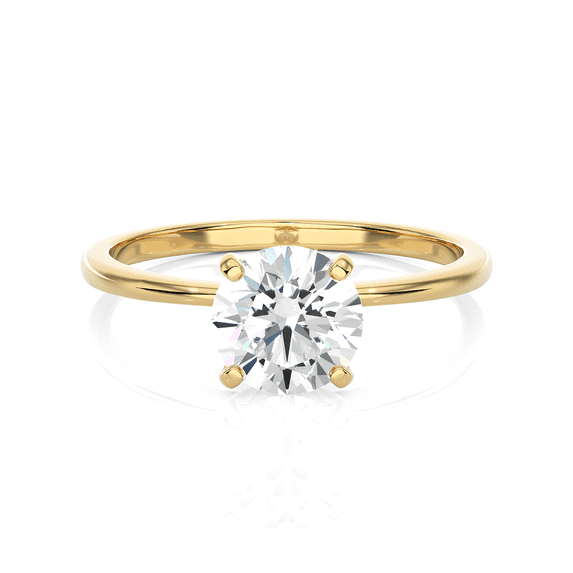 1/2 Carat Lab Grown Diamond Classic Solitaire Engagement Ring for Women in 14k Yellow Gold (D-E, VVS2-VS1, cttw) Promise or Anniversary Ring Size 7.25 by Privosa Fine Jewelry