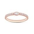 thumbnail image 1 of AFFY 0.50CT Marquise & Round Moissanite Diamond Stackable Wedding Band Ring 14K Rose Gold over Silver-8.5, 1 of 7