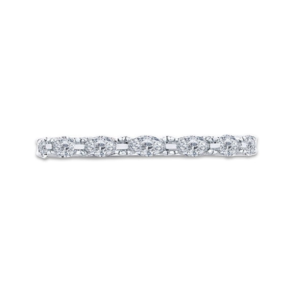 AFFY 1/2 Carat Marquise White Natural Diamond Wedding Band Ring In 14K White Gold Over Sterling Silver (0.50 Cttw, I2-I3 Clarity), Ring Size-4