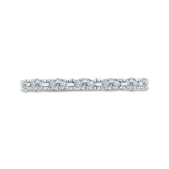 AFFY 1/2 Carat Marquise White Natural Diamond Wedding Band in 14K Gold Over Sterling Silver (0.50 Cttw, I2-I3 Clarity)