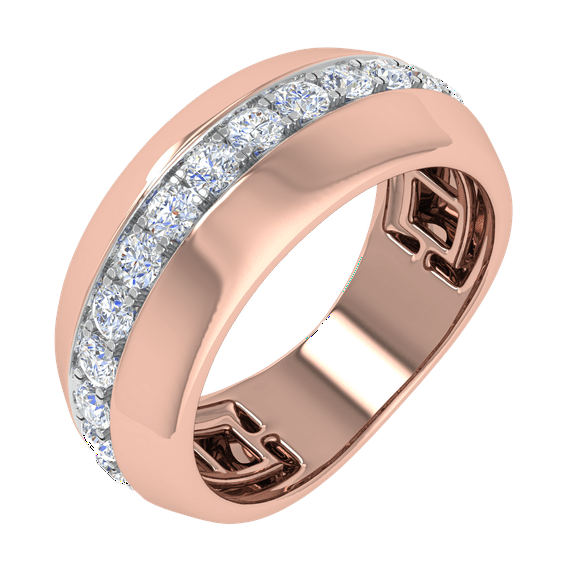 1/2 Carat Men Diamond Wedding Band Ring in 10K Gold (Ring Size 8.5)