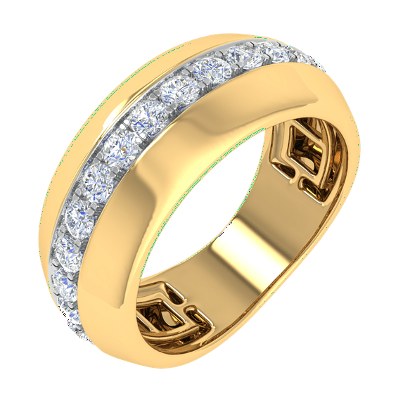1/2 Carat Men Diamond Wedding Band Ring in 10K Gold (Ring Size 8)