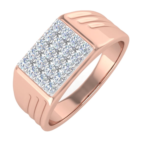 1/2 Carat Men's Diamond Wedding Band Ring in 14K Rose Gold (Ring Size 10.25) (SI1-SI2 Clarity)