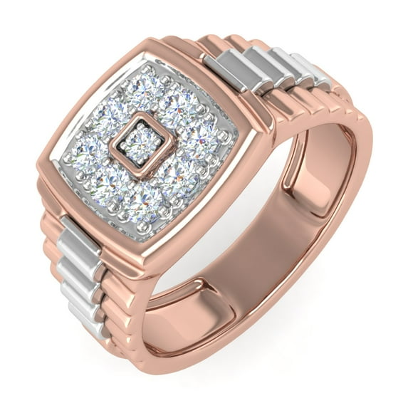 1/2 Carat Men's Diamond Wedding Band Ring in 14K Rose Gold (Ring Size 5.25) (SI1-SI2 Clarity)