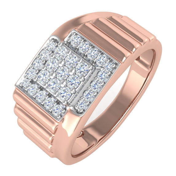 1/2 Carat Men's Diamond Wedding Band Ring in 14K Rose Gold (Ring Size 7) (SI1-SI2 Clarity)