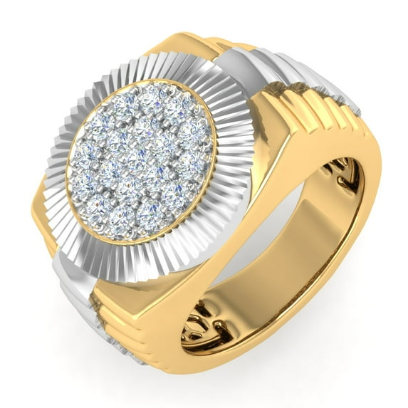 1/2 Carat Men's Diamond Wedding Band Ring in 14K Yellow Gold (Ring Size 13.25) (SI1-SI2 Clarity)
