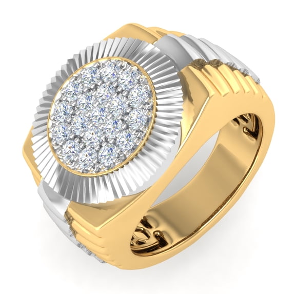 1/2 Carat Men's Diamond Wedding Band Ring in 14K Yellow Gold (Ring Size 4.25) (I1-I2 Clarity)