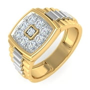 FINEROCK LLC 1/2 Carat Men's Diamond Wedding Band Ring in 14K Yellow Gold (Ring Size 8.25) (I1-I2 Clarity)