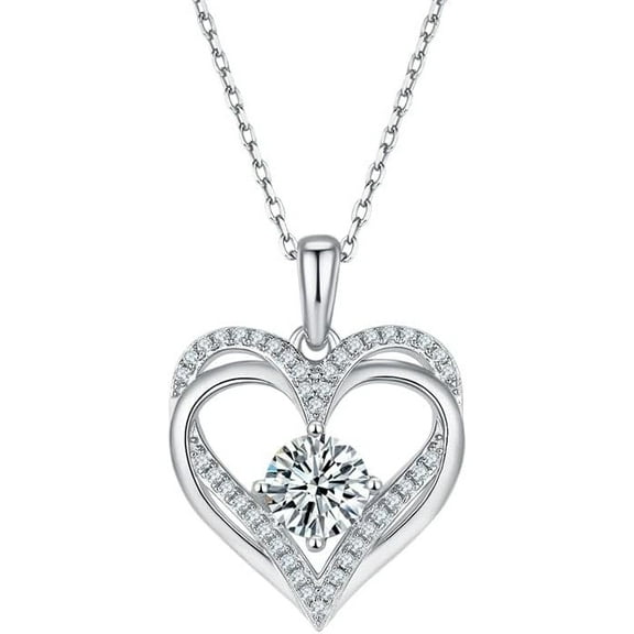 1.2 Carat Moissanite Pendant Necklace Women's Diamond Necklace 18K White Gold Lab Diamond Pendants Necklaces for Women Moissanite Necklace Lab Women's Diamond Necklace
