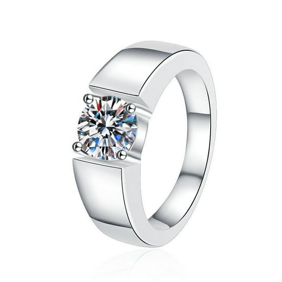 1/2 Carat Moissanite Rings for Men Engagement Ring Mens Diamond Wedding Bands 18K Sterling Silver Moissanite Promise Rings Moissanite Jewelry for Men
