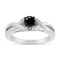 thumbnail image 1 of 1/2 Carat Natural Round Cut Black Diamond Infinity Openwork Engagement Ring In 14k White Gold Over Sterling Silver (0.5 Cttw, I2-I3 Clarity) Ring Size-12, 1 of 1
