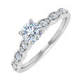 thumbnail image 1 of 1/2 Carat Pave, Prong Set Diamond Engagement Ring Band in 14K White Gold (Ring Size 7.75), 1 of 5