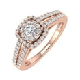 thumbnail image 1 of 1/2 Carat Prong Set Diamond Cushion Cut Halo Engagement Ring in 10K Rose Gold (Ring Size 7.75), 1 of 6