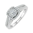 thumbnail image 1 of 1/2 Carat Prong Set Diamond Cushion Cut Halo Engagement Ring in 10K White Gold (Ring Size 6.5), 1 of 6