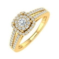 thumbnail image 1 of 1/2 Carat Prong Set Diamond Cushion Cut Halo Engagement Ring in 10K Yellow Gold (Ring Size 6.75), 1 of 6