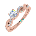 thumbnail image 1 of 1/2 Carat Prong Set Diamond Engagement Ring Band in 14K Rose Gold (Ring Size 6), 1 of 5