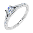 thumbnail image 1 of 1/2 Carat Prong Set Diamond Engagement Ring Band in 14K White Gold (Ring Size 10), 1 of 5