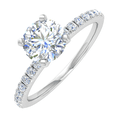thumbnail image 1 of 1/2 Carat Prong Set Diamond Engagement Ring Band in 14K White Gold (Ring Size 4), 1 of 4