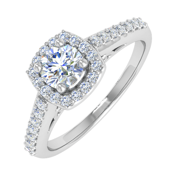 1/2 Carat Prong Set Diamond Engagement Ring Band in 14K White Gold (Ring Size 7.25)