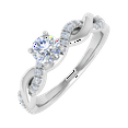 thumbnail image 1 of 1/2 Carat Prong Set Diamond Engagement Ring Band in 14K White Gold (Ring Size 7.75), 1 of 5