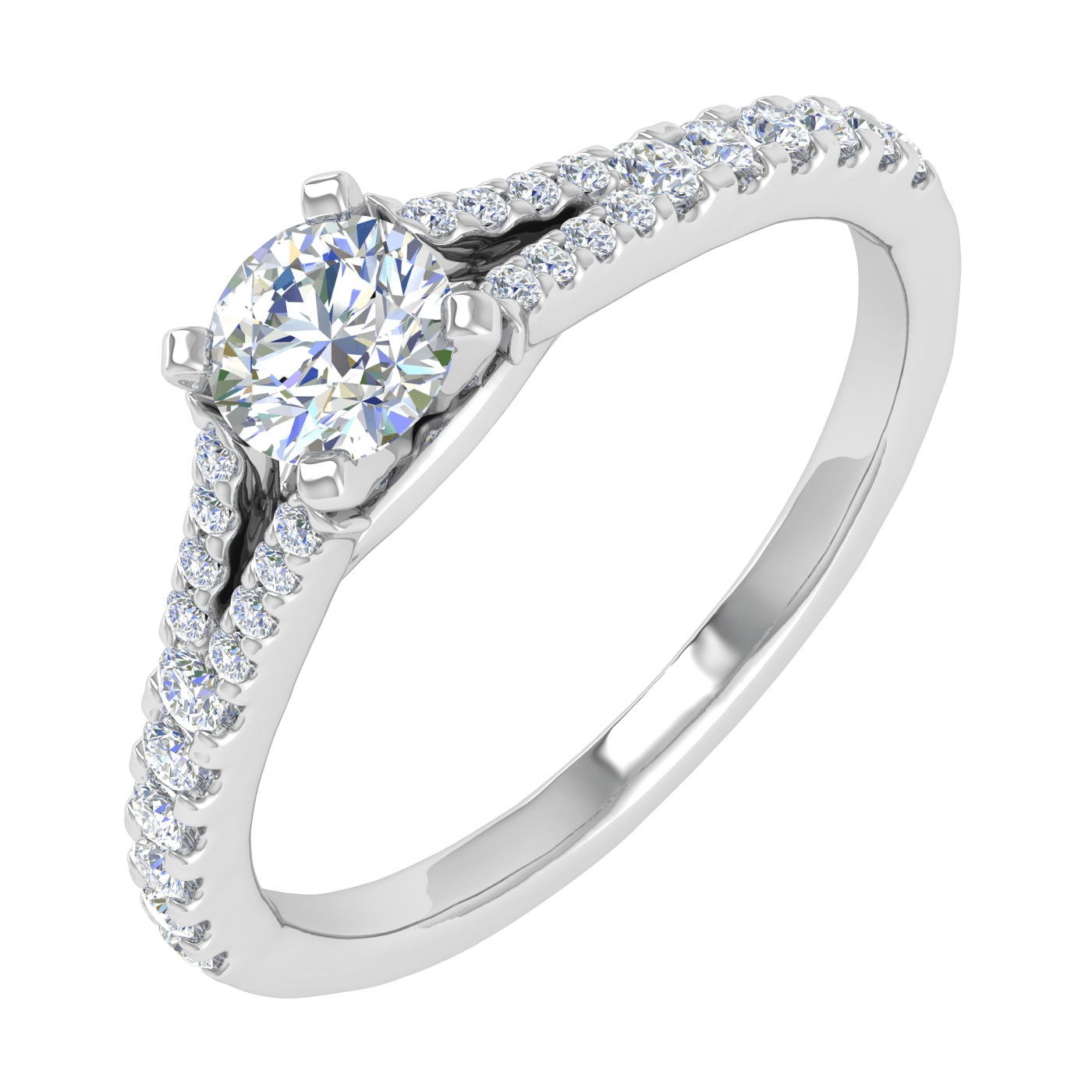 Gold band shop silver prongs