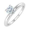 thumbnail image 1 of 1/2 Carat Prong Set Diamond Engagement Ring Band in 14K White Gold (Ring Size 8.75), 1 of 4