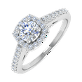 thumbnail image 1 of 1/2 Carat Prong Set Diamond Engagement Ring Band in 14K White Gold (Ring Size 9.5), 1 of 5