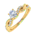 thumbnail image 1 of 1/2 Carat Prong Set Diamond Engagement Ring Band in 14K Yellow Gold (Ring Size 7.75), 1 of 5