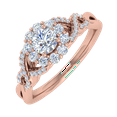 thumbnail image 1 of 1/2 Carat Prong Set Diamond Twisted Engagement Ring in 10K Rose Gold (Ring Size 6), 1 of 4