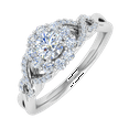 thumbnail image 1 of 1/2 Carat Prong Set Diamond Twisted Engagement Ring in 14K White Gold (Ring Size 8.25), 1 of 4