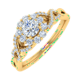 thumbnail image 1 of 1/2 Carat Prong Set Diamond Twisted Engagement Ring in 14K Yellow Gold (Ring Size 4), 1 of 6
