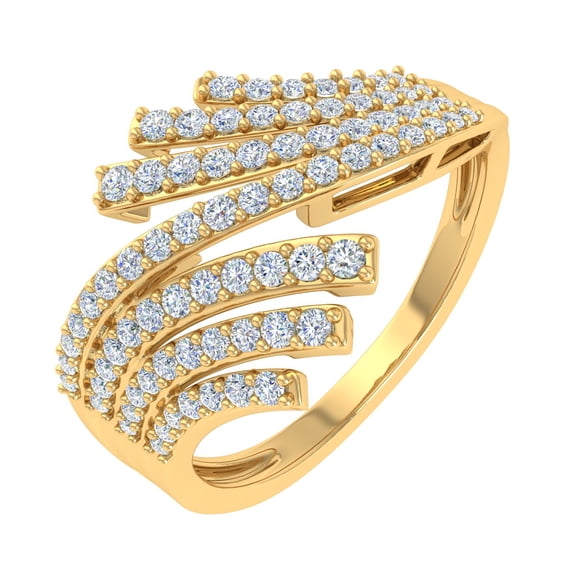 1/2 Carat Prong Set Round Diamond Wedding Band Ring in 10K Yellow Gold (Ring Size 10.25) (SI1-SI2 Clarity)