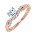 thumbnail image 1 of 1/2 Carat Prong Set Solitaire Diamond Engagement Ring Band in 14K Rose Gold (Ring Size 10.75), 1 of 5
