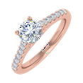 thumbnail image 1 of 1/2 Carat Prong Set Solitaire Diamond Engagement Ring Band in 14K Rose Gold (Ring Size 3), 1 of 6