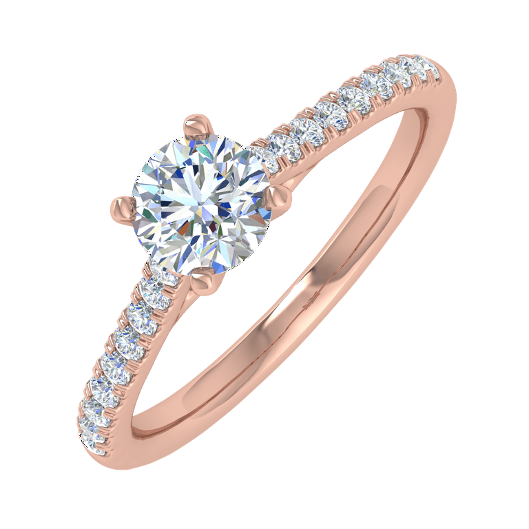 Rose gold ring hot sale with white gold prongs