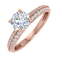 thumbnail image 1 of 1/2 Carat Prong Set Solitaire Diamond Engagement Ring Band in 14K Rose Gold (Ring Size 6.25), 1 of 5