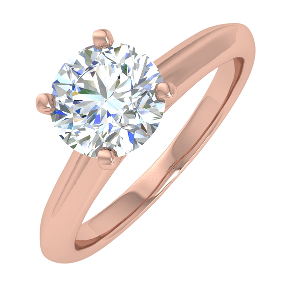 1/2 Carat Prong Set Solitaire Diamond Engagement Ring Band in 14K Rose Gold (Ring Size 8.5)