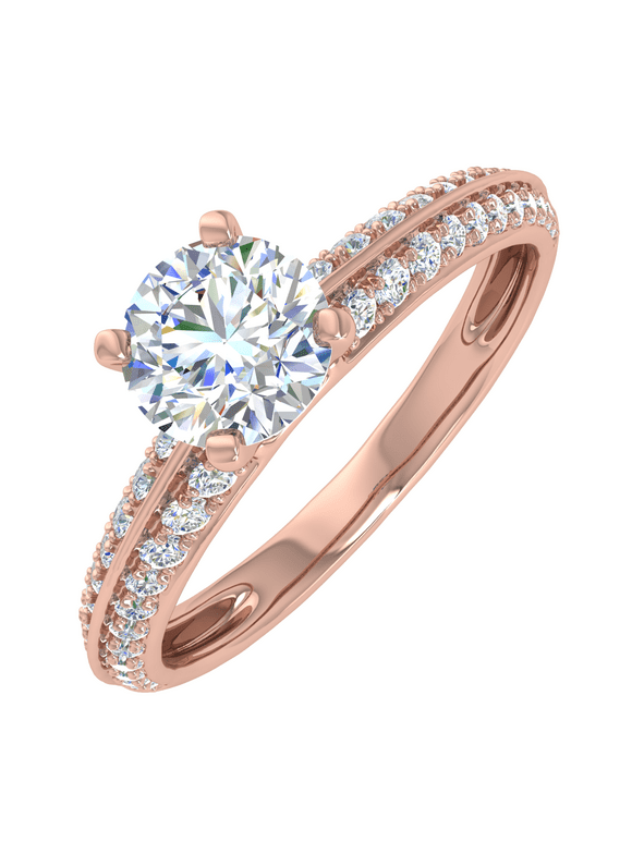 1/2 Carat Prong Set Solitaire Diamond Engagement Ring Band in 14K Rose Gold (Ring Size 8.5)