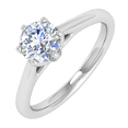 thumbnail image 1 of 1/2 Carat Prong Set Solitaire Diamond Engagement Ring Band in 14K White Gold (Ring Size 10.75), 1 of 5