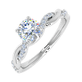 thumbnail image 1 of 1/2 Carat Prong Set Solitaire Diamond Engagement Ring Band in 14K White Gold (Ring Size 5), 1 of 5