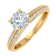 FINEROCK LLC 1/2 Carat Prong Set Solitaire Diamond Engagement Ring Band in 14K Rose Gold (Ring Size 4)