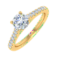 thumbnail image 1 of 1/2 Carat Prong Set Solitaire Diamond Engagement Ring Band in 14K Yellow Gold (Ring Size 6.25), 1 of 6