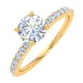thumbnail image 1 of 1/2 Carat Prong Set Solitaire Diamond Engagement Ring Band in 14K Yellow Gold (Ring Size 8.5), 1 of 4