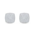 thumbnail image 1 of AFFY 1/2 Carat Round Cut Natural White Diamond Square Cluster Stud Earrings In 14K Yellow Gold Over Sterling Silver (0.5 Cttw, I2-I3 Clarity), 1 of 2