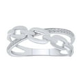 thumbnail image 1 of AFFY 1/2 Carat Round Cut White Natural Diamond Cross Over Ring 10K Solid White Gold Ring Size-7, 1 of 2