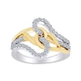 thumbnail image 1 of AFFY 1/2 Carat Round Cut White Natural Diamond Love Knot Crossover Ring In 10K Two Tone Gold (0.50 Cttw)-Ring Size-8.5, 1 of 2
