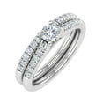 thumbnail image 1 of 1/2 Carat Round Diamond Bridal Ring Set in 14K White Gold (Ring Size 8), 1 of 5