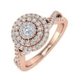 thumbnail image 1 of 1/2 Carat Round Diamond Double Halo Ring in 10K Rose Gold (Ring Size 10.75), 1 of 4