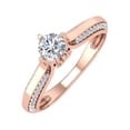 thumbnail image 1 of 1/2 Carat Round Diamond Solitaire Engagement Ring Band in 14K Rose Gold (Ring Size 9), 1 of 4